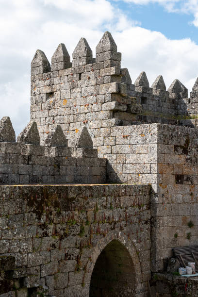 istock Medieval walls with battlements at Tracoso castle 2177651699