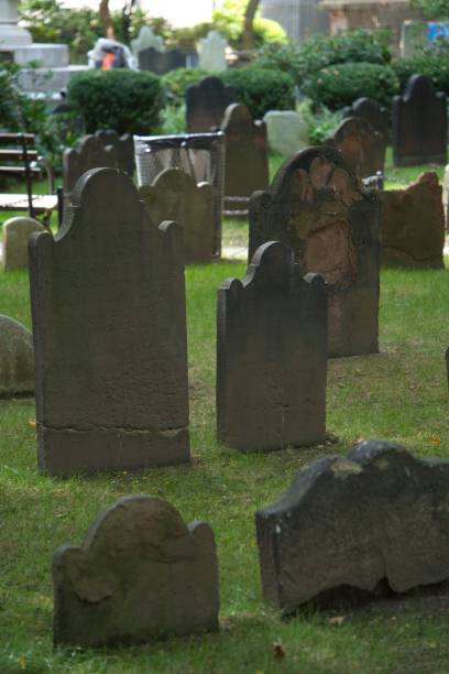 istock Historic Cemetery with empty Tombstones 2177653470