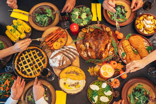 istock Above view of beautiful table for Thanksgiving 2177653750