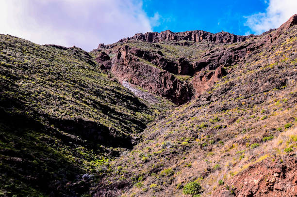 istock A mountain with a rocky slope and a green hillside 2177655054