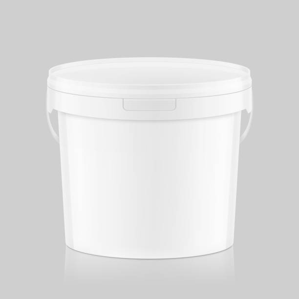 istock White plastic bucket for paints, horeca food, glue. 2177659153