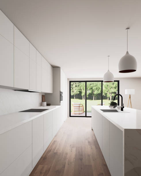 istock A beautiful modern kitchen interior featuring abundant natural light and a spacious, open layout 2177662043