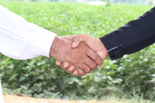 handshake between two people, people shaking hands in the park
