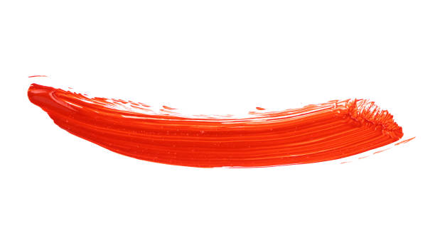 istock Bright red paint stroke on a clean white canvas 2177667062