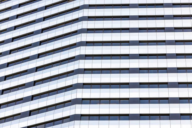 Closeup modern corporate building, Sydney Australia, abstract background with copy space, full frame horizontal composition