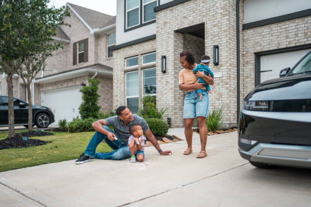 istock Diverse Family Enjoying Time Outside Eco-friendly Home 2177681121