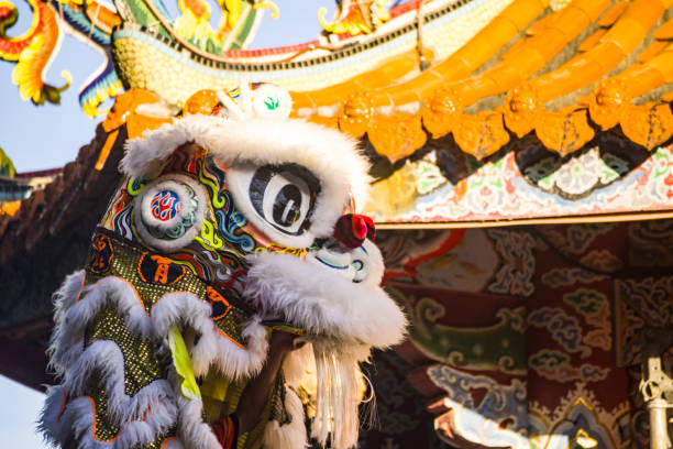 istock Lion Dance at Temple Festival 2177681163