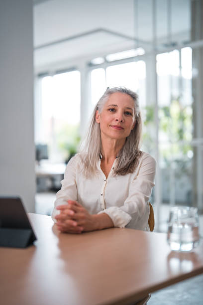 istock Caucasian Businesswoman at Office Table with Table 2177683321