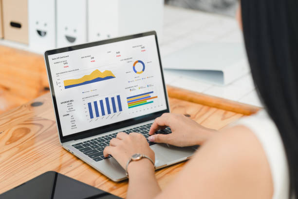 istock Businesswoman or an accountant team are analyzing data charts, graphs, and a dashboard on a laptop screen in order to prepare a statistical report and discuss financial data in an office. 2177684433