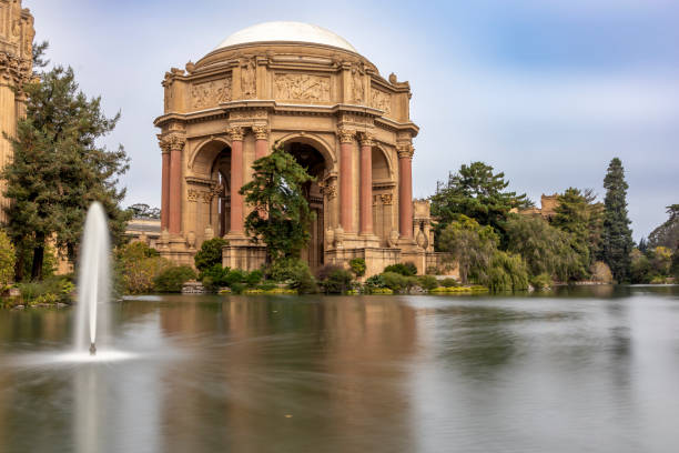 The Palace of Fine Arts in San Francisco is a serene, iconic landmark with stunning neoclassical architecture and a picturesque reflecting pond.