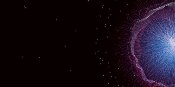istock Abstract representation of energy waves radiating from a bright core in a dark space setting, capturing the essence of dynamic motion in a creative design 2177689684