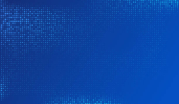 illustrazioni stock, clip art, cartoni animati e icone di tendenza di blue tech finance background abstract pixel element network. abstract business tech science background. - futuristico