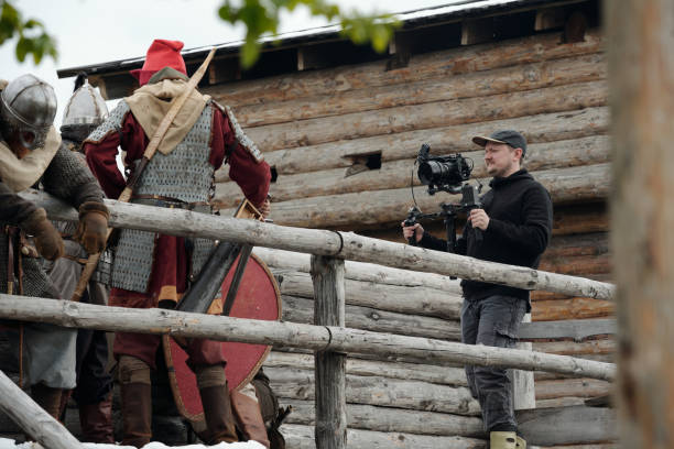 istock Filming Medieval Scene with Camera Crew and Actors 2177691279