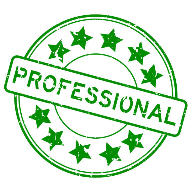 istock Grunge green professional word with star icon round rubber seal stamp on white background 2177697741
