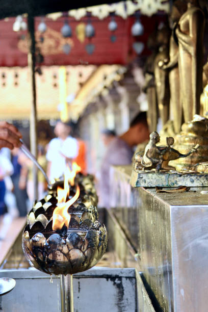 istock Flames dance in golden lotus cups at Doi Suthep 2177701072