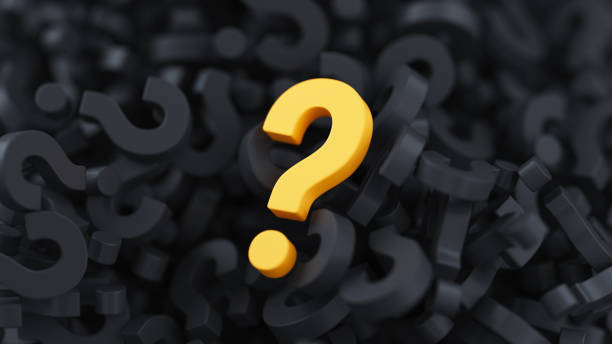 istock Yellow question mark on a background of black mark signs, FAQ Concept 2177702116