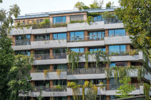istock Modern apartment building with a concrete facade 2177702496
