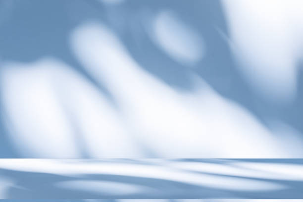 istock Wall interior background, studio, and backdrops show products. with shadow from window color white and blue light. background for text insertion and presentation of product 2177704591