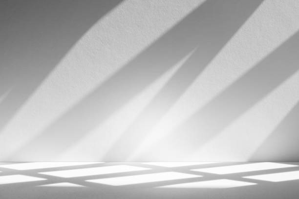 istock Wall interior background, studio and backdrops show products.with shadow from window color white . background for text insertion and presentation product 2177704612