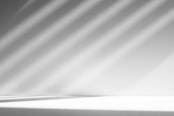 istock Wall interior background, studio and backdrops show products.with shadow from window color white . background for text insertion and presentation product 2177704613