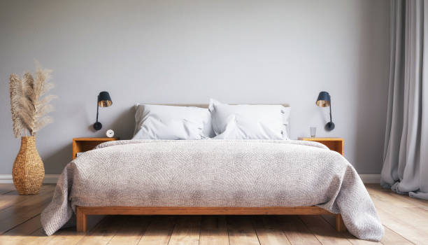 istock 3d rendering of a Scandinavian bedroom. 2177706360