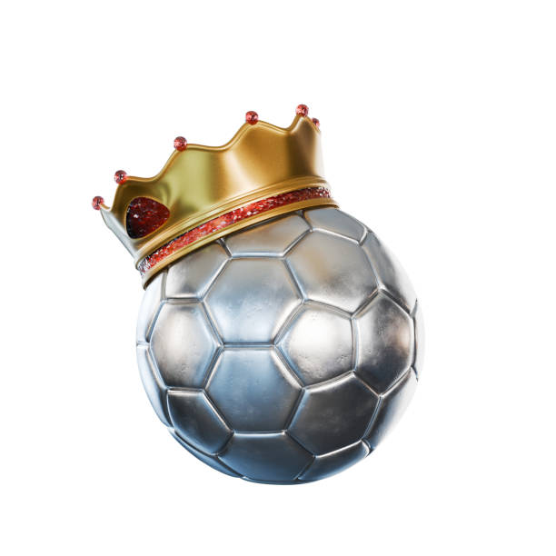 istock silver metallic soccer ball with gold crown 2177708495
