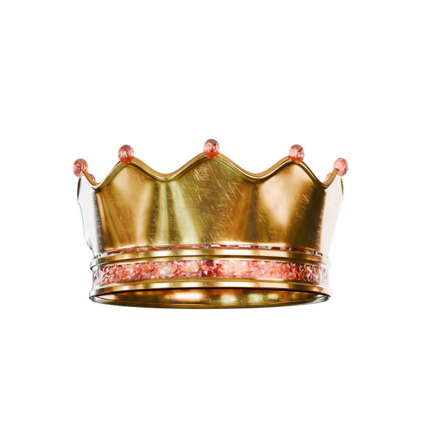 istock golden crown with red jewels, white background 2177708536
