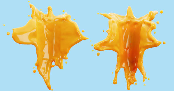 istock Closeup Orange Juice splash isolated on white background.  3D Render 2177711043