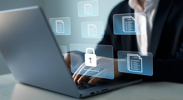 istock Confidentiality documents and employee compliance rules.Documents law regulation and compliance rules.Documents confidentiality,cyber security protection concept.Software for security personal data 2177714163