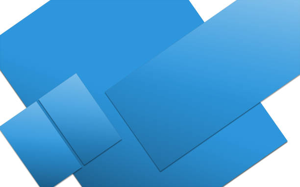 istock Blue promotional paper blank template for presentation layouts and design. Raster Illustration. 2177714725