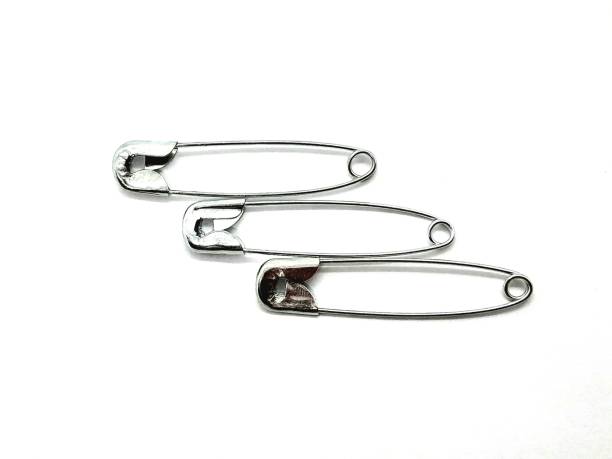 istock Metal safety pins with white background 2177715490