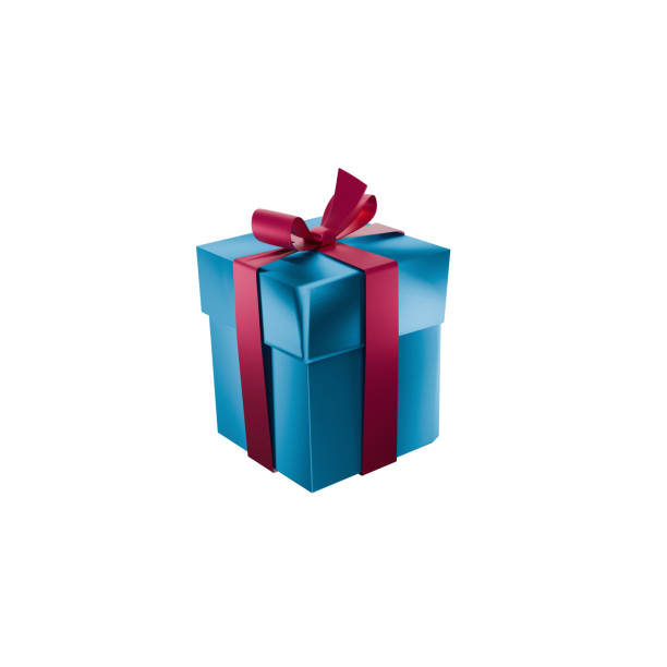 Black gift box tied with red ribbon on black background. Horizontal composition with copy space. Directly above. Great use for Black Friday concepts.