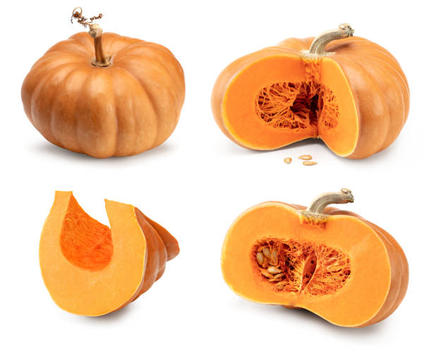 istock piece of pumpkin isolated on white background. clipping path 2177716075