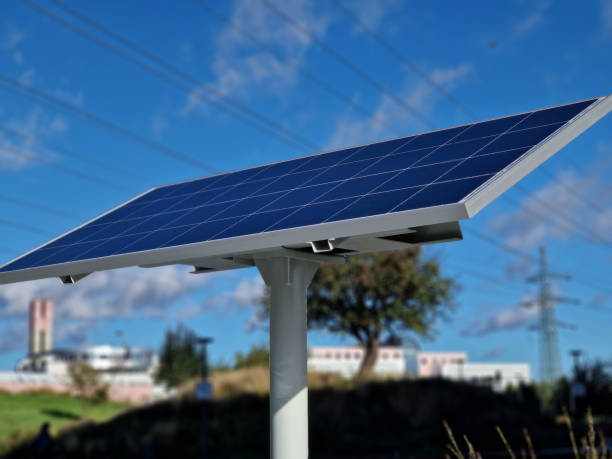 istock black solar panel by the river embankment. used to charge a parking meter, information interactive screen, traffic radar and other city equipment. license plate 2177716315