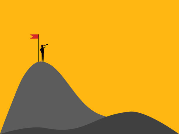 istock Find new goals, be ambitious. Businessman looks to new peaks 2177716873