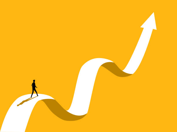 istock Businessman walking on a graph of growth and volatility 2177718073