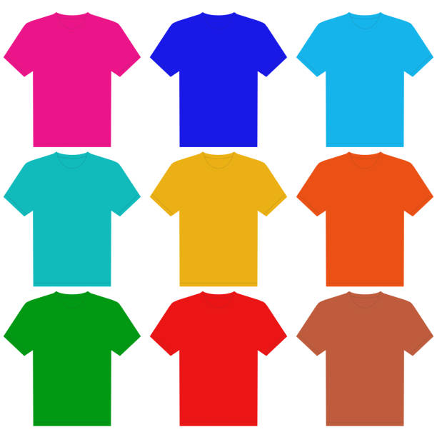 istock T-shirt mockup. Color blank t-shirt front views. 2177718115
