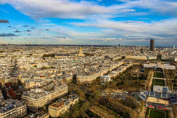 Aerial image of Paris, with Champs de Mars and the Hotel des Invalides