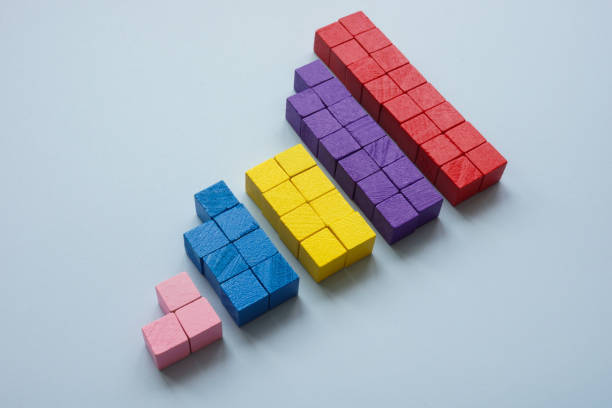 istock Cubes as segments or distribution by popularity as a symbol of data segmentation or market analysis. 2177721723