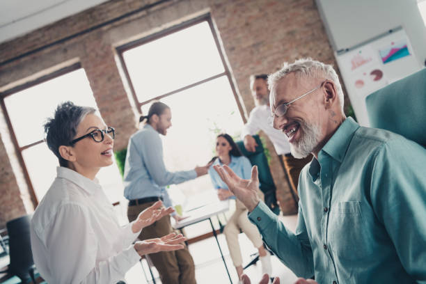 istock Photo of coworking project teamwork people talking communicate work together conference meeting successful nice light office 2177722699