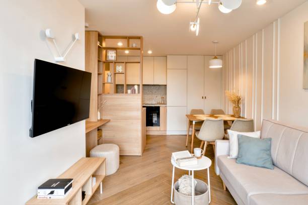 istock A Stylish Modern Living Room Featuring an Open Kitchen Design that Combines Comfort and Convenience 2177727636