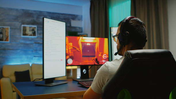 istock Young man with headphones talking on chat 2177738915