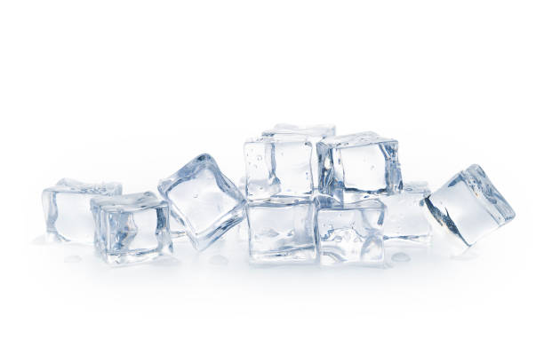 istock Pile of ice cubes isolated on white background, Artificial acrylic ice cubes, Clipping path 2177746215