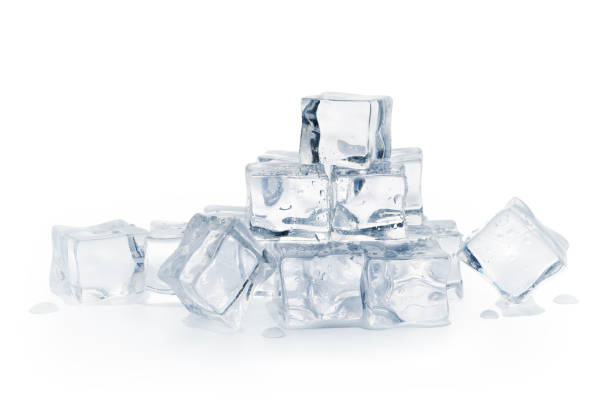 istock Pile of ice cubes isolated on white background, Artificial acrylic ice cubes, Clipping path 2177746216