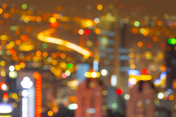 Istanbul's skyscrapers and Bosphorus view at night
