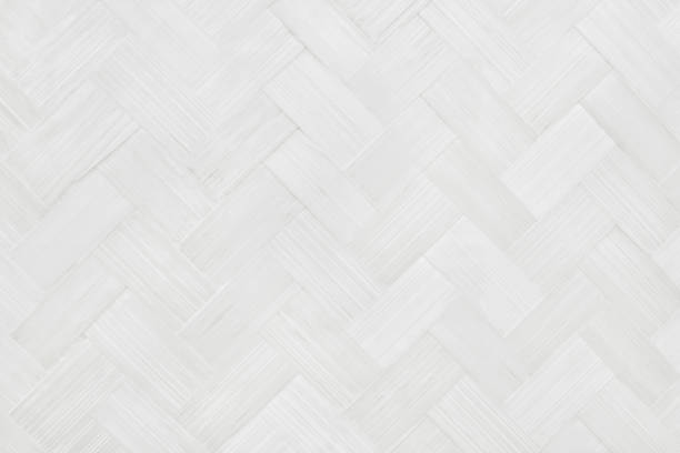 istock Old white bamboo weave texture background, pattern of woven rattan mat in vintage style. 2177746632