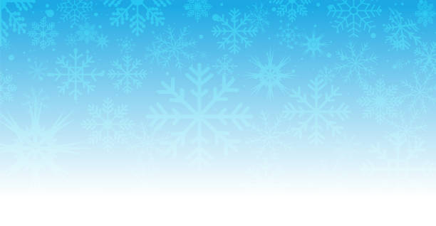 istock Simple heavy snowflakes design. Wintertime speck freeze shapes. Christmas background with blue to white gradient. Winter snow flake 2177746641