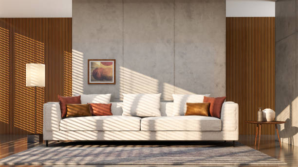 istock Large luxury modern bright interiors Living room mockup illustration 3D rendering image 2177750963