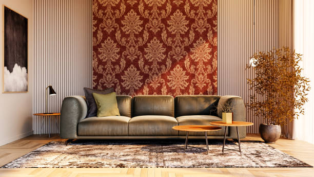 istock Large luxury modern bright interiors Living room mockup illustration 3D rendering image 2177751317