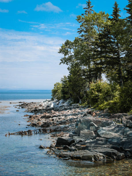 istock Rocky Waters Edge and Blue Sky at Hancock Point, Maine 2177753007
